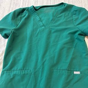 Medium dark green figs scrub top